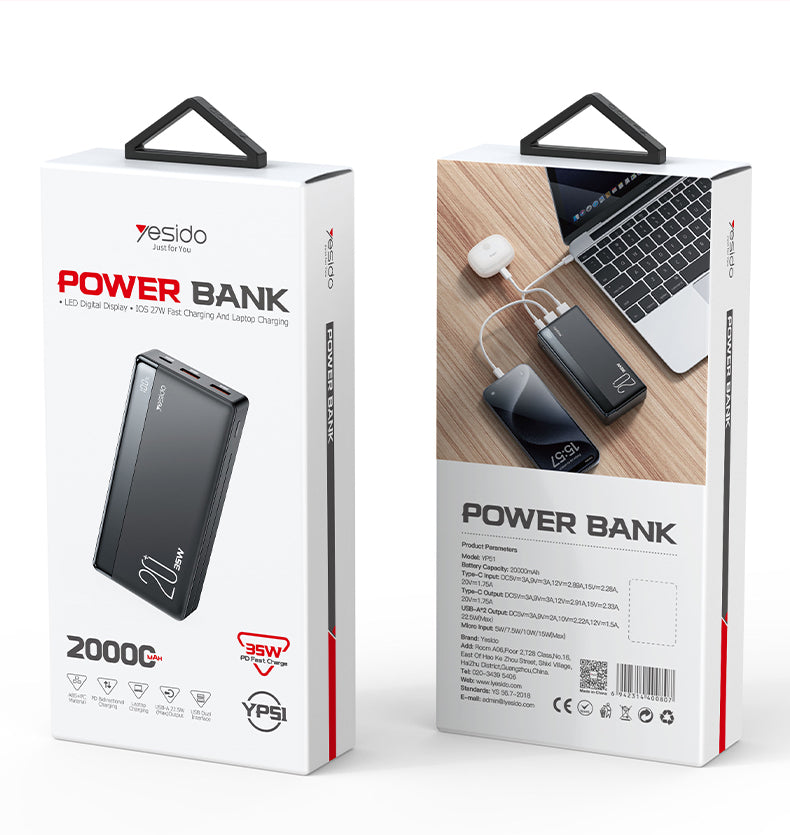 Yesido 35W 20,000mAh Power Bank
